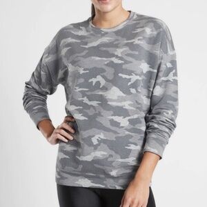 Athleta Balance Pullover Sweatshirt - Dark Gray Camo Lux, XL